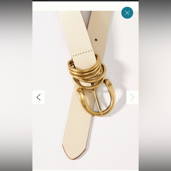 Anthropologie Multi Keeper Leather Belt- cream - Picture 1 of 8